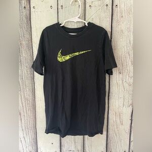 Nike Black T-Shirt with Yellow Logo